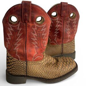 Cody James Leather Western Cowboy Boots Boys Kids Youth Size 3 Snakeskin Print